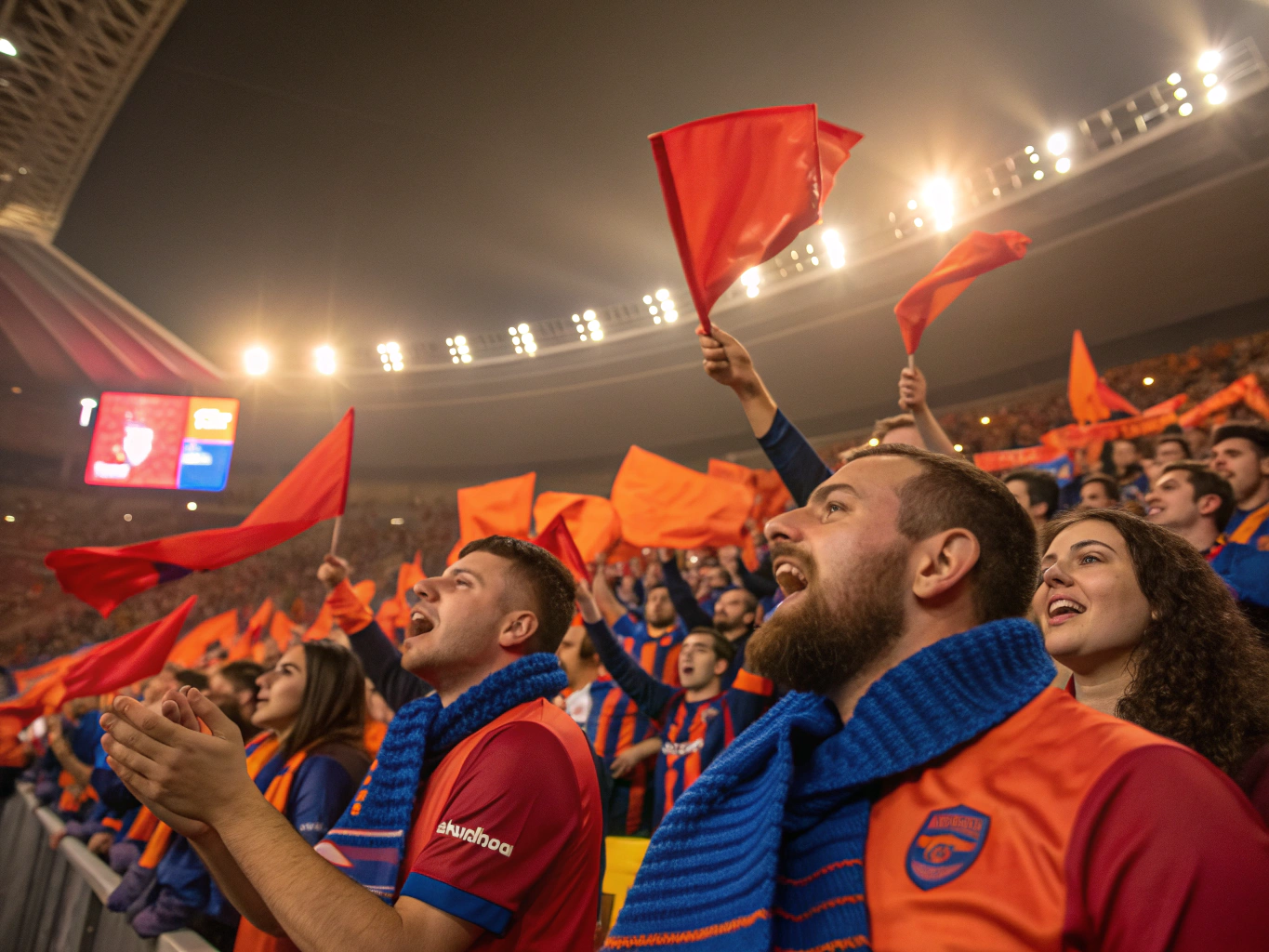Passionate local supporters cheering from the sidelines